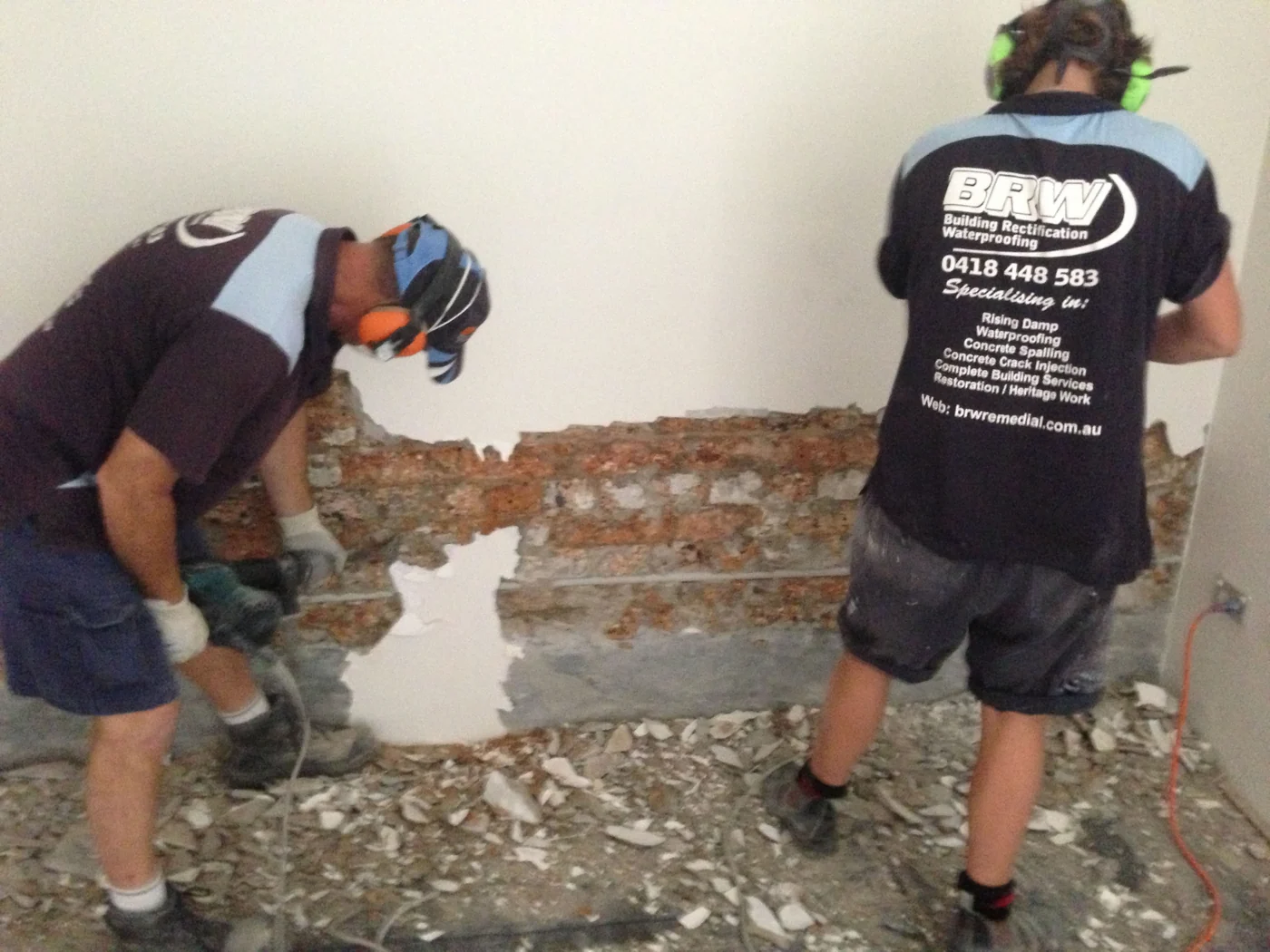 Masonry prepared for specialist remedial treatment